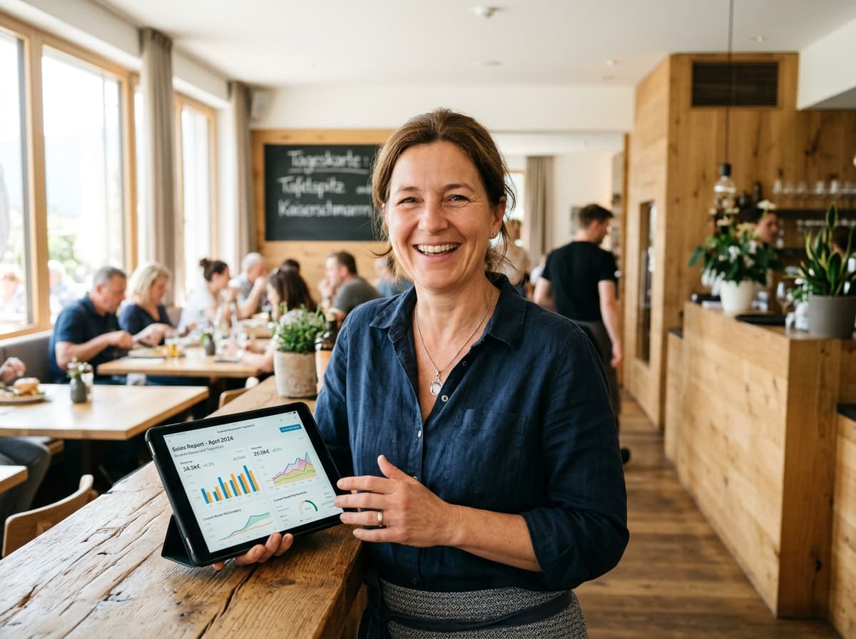 Porträt einer österreichischen Restaurantbesitzerin